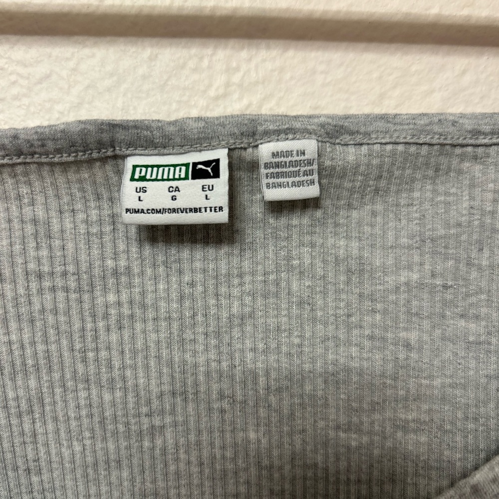 Puma Light Gray Ribbed Tank Top - Picture 4 of 5